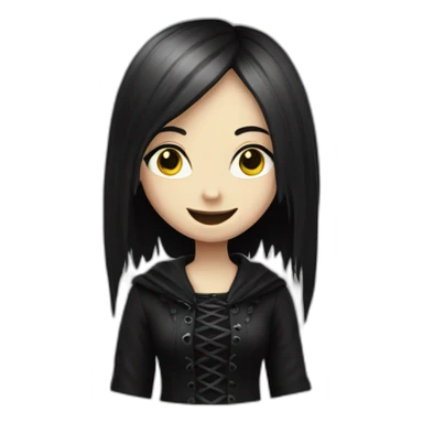 A gothic girl with smile sticker
