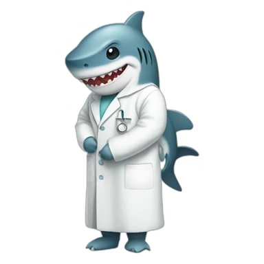 a cute shark wearing a medical gown sticker