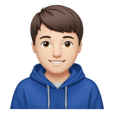 Draw MrBeast in casual hoodie with short hair, french cut  & friendly smile. sticker