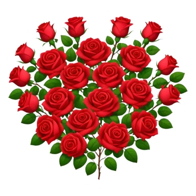 Rose bush heart sticker