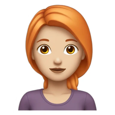 White Girl with brown eyes and orange hair sticker