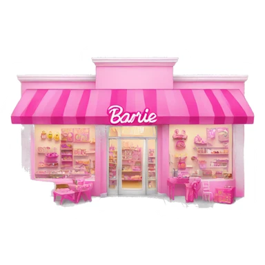 pink barbie shop sticker