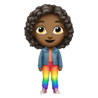 Girl in rainbow pants sticker