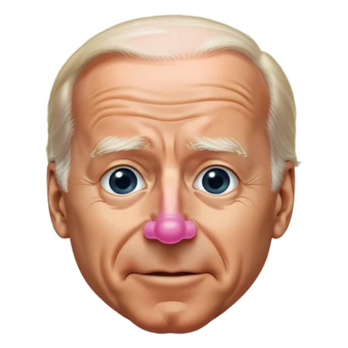 Joe Biden with a penis nose  sticker