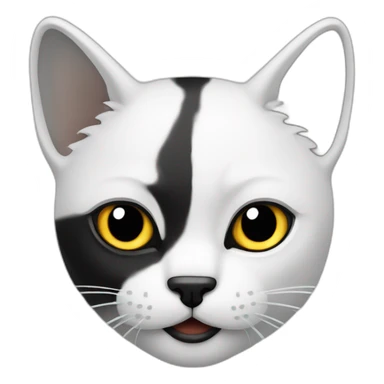 Gato blanco con negro con nariz negra sticker