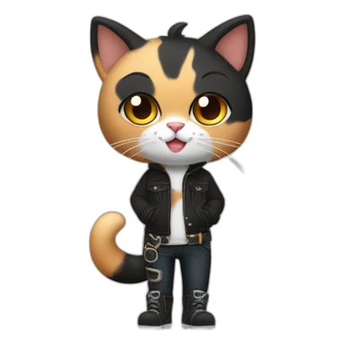 Halloween Meowscles is a buff anthropomorphic calico  cat  he has a shadow design with black  jeans sticker