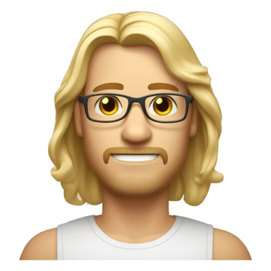 Blonder Mann schulterlange haare dünn mit Brille macht Yoga  sticker