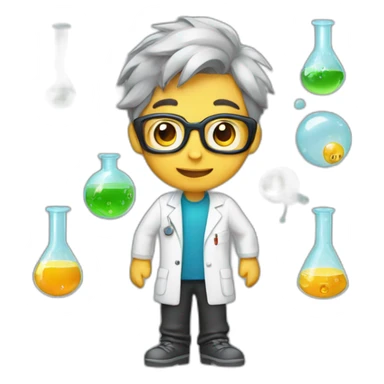 chemistry boy with his instumants sticker