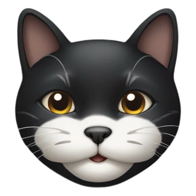black cat with white underbelly upto chin sticker