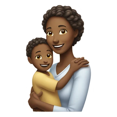 white mother with child sticker