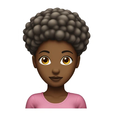 A black girl with a big puff ball on her head  sticker
