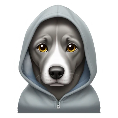 Gray dog wearing hoodie  sticker