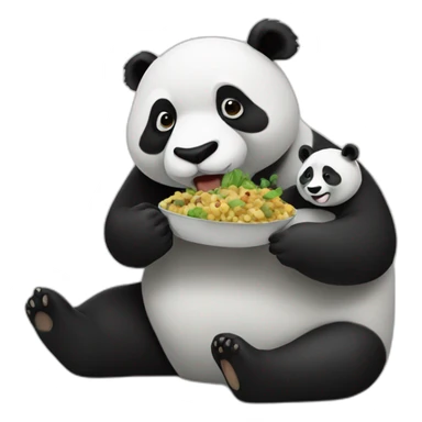 Panda eating a people  sticker