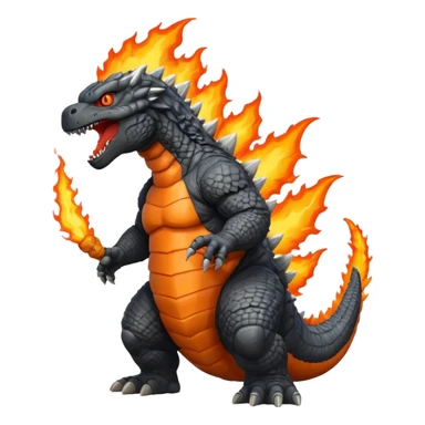A Godzilla with fire in mouth sticker