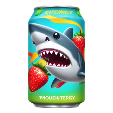 Strawberry shark Energy Drink  sticker
