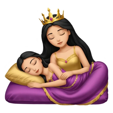 sleeping beauty hispanic girl with a silk pillow sticker