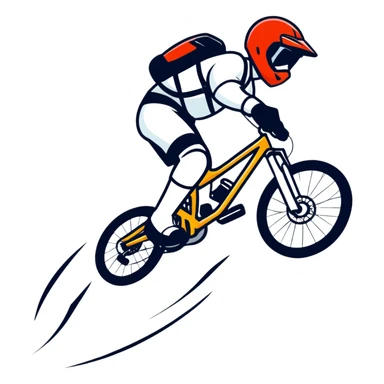 mountain biker jumping sticker