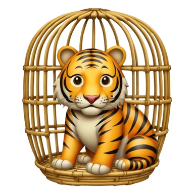 Bamboo tiger cage sticker