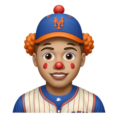 Juan Soto as a clown in Mets jersey sticker