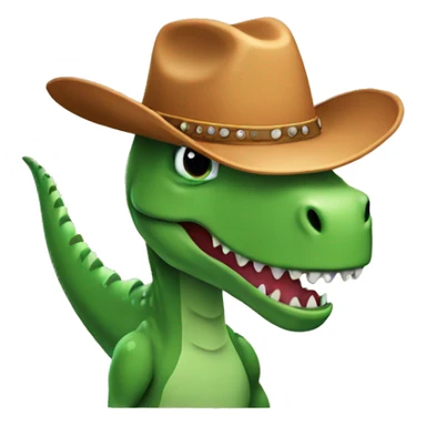 Dino with cowboy hat sticker