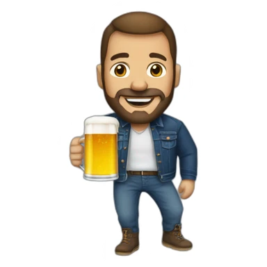Jean luc mélancheon avec une bière sticker