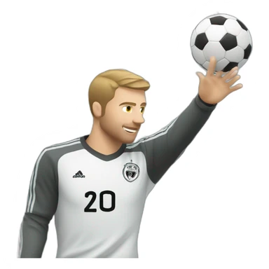 White European football player shooting in goal sticker