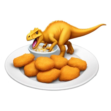 Dinosaur eating chicken nuggets  sticker