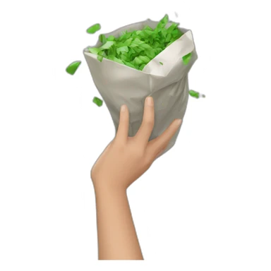 hand dropping waste downwards sticker