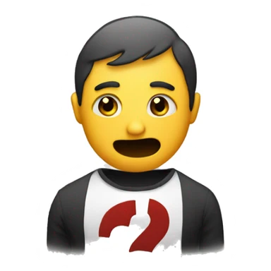 Emoji with questionmark face sticker