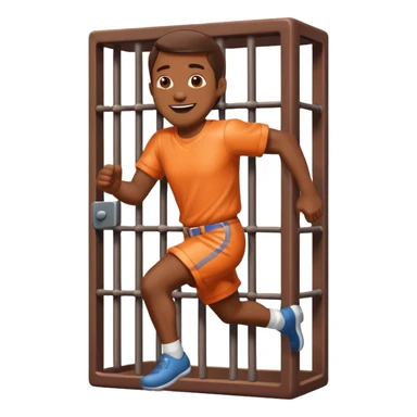 guy made of of sweet candy running out of a prison cell sticker