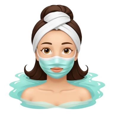Lady with healing face mask spa beauty full face relaxing sticker