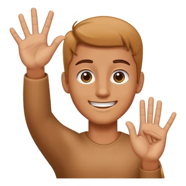 Emoji feliz fazendo o L sticker