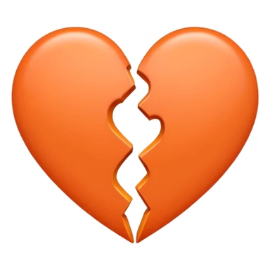 Make a half gray and half orange heart emoji (left is gray and right is orange) sticker