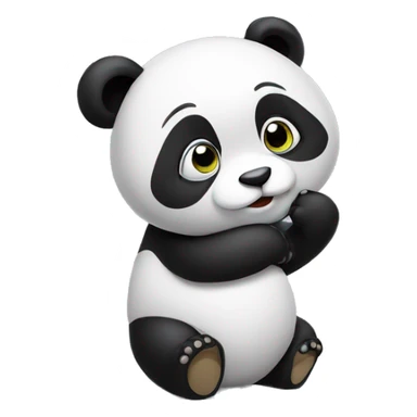 thinking panda sticker