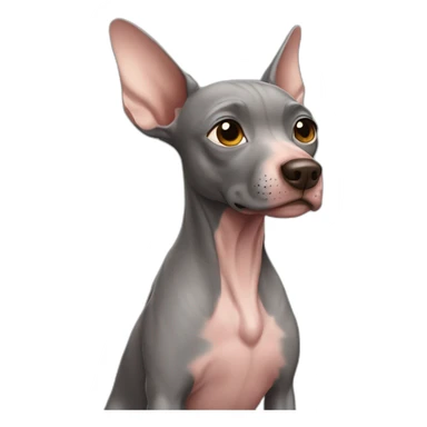 Hairless winged dog sticker