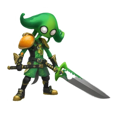 splatoon squid warrior sword sticker
