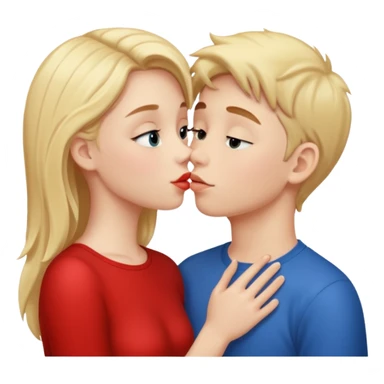 A cute girl kissing a boy  sticker