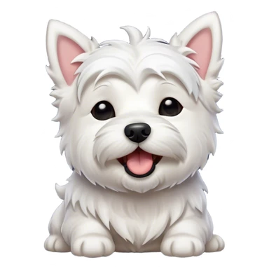 Cinematic Cute Yawning West Highland White Terrier Portrait Emoji, Head tilted slightly with a dramatic, wide-open yawn, showcasing a soft, fluffy white coat with floppy ears slightly drooping and round dark eyes barely open in drowsy contentment, Simplified yet irresistibly adorable features, highly detailed, glowing with a soft, cozy glow, high shine, relaxed yet expressive, stylized with a touch of whimsy, bright and endearing, soft glowing outline, capturing the essence of a sleepy yet affectionate companion, so drowsy it feels like it could stretch out of the screen and curl up for a nap! sticker