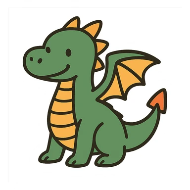 flat toon style dragon sticker