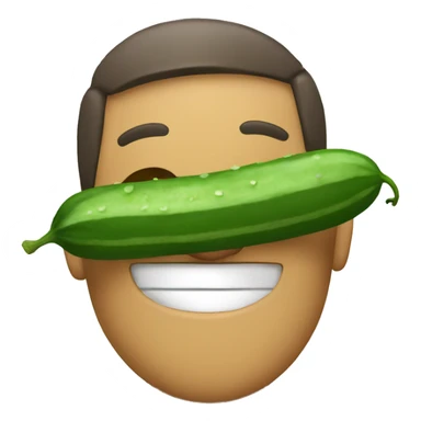 Smiley relaxing wearing cucumbers sticker