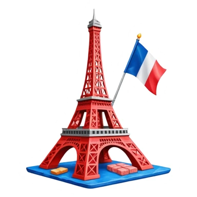 Spam meat Eiffel tower and French flag painting  sticker