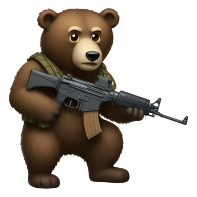 Russian bear with Kolashnikov sticker
