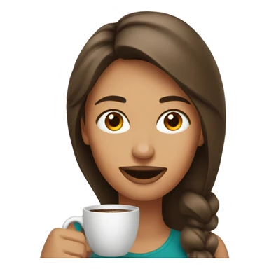 woman drinking hot coffee  sticker