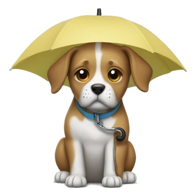 Dog with umbrella  sticker