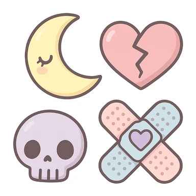 pastel emo objects sticker