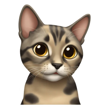 beige and grey tortie cat sticker