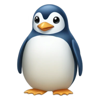 kawaï blue pudgy penguin hatching sticker