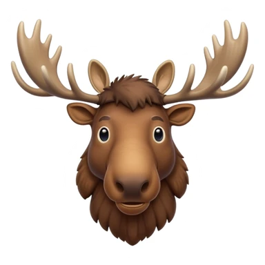 A high-resolution digital illustration of a noble moose in a clean, semi-realistic style. The noble moose is shown head on sticker