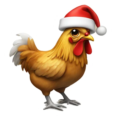 Chicken with Santa hat  sticker