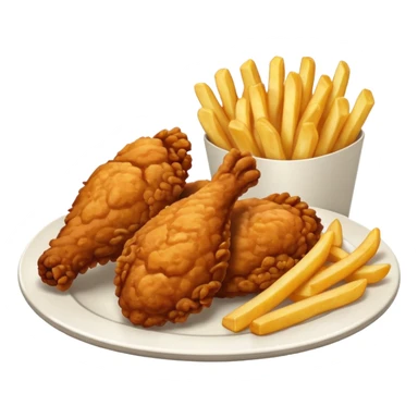 Fried chicken with fries sticker